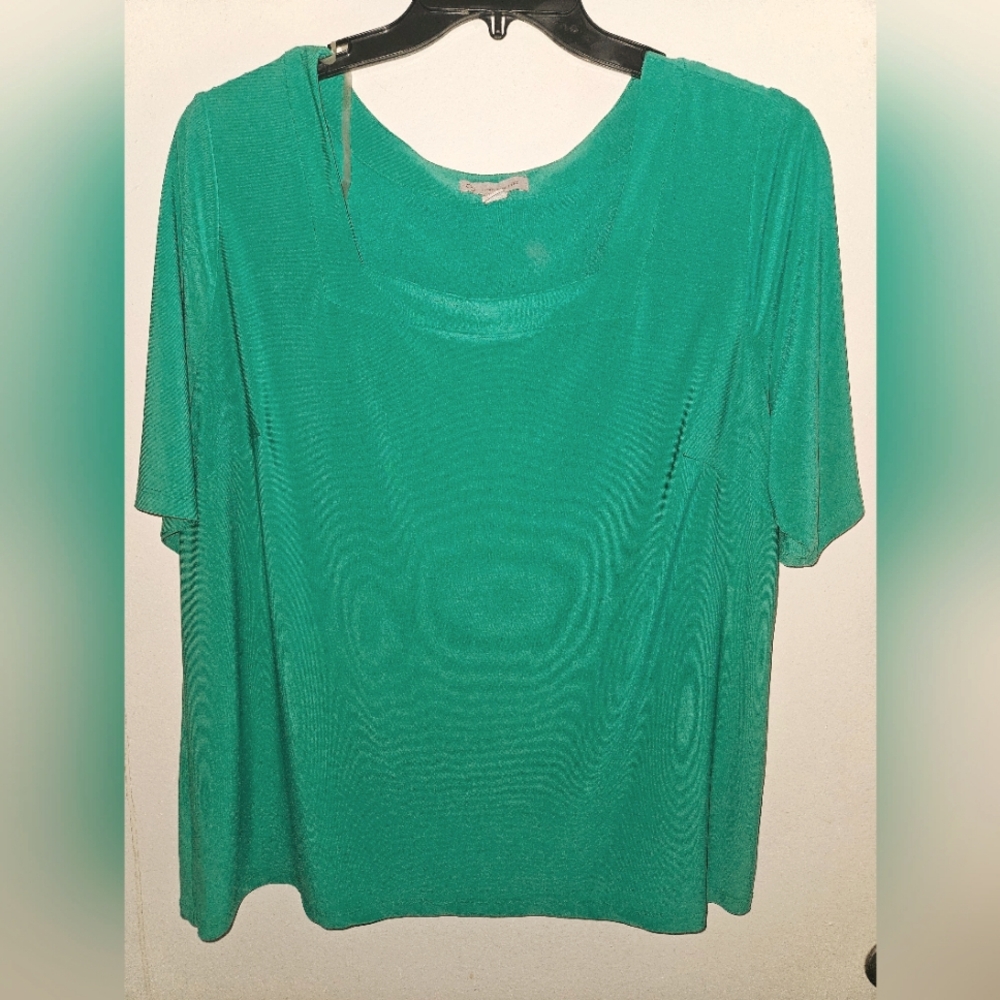 🛍db Kelly Green Square Neck Blouse 2X